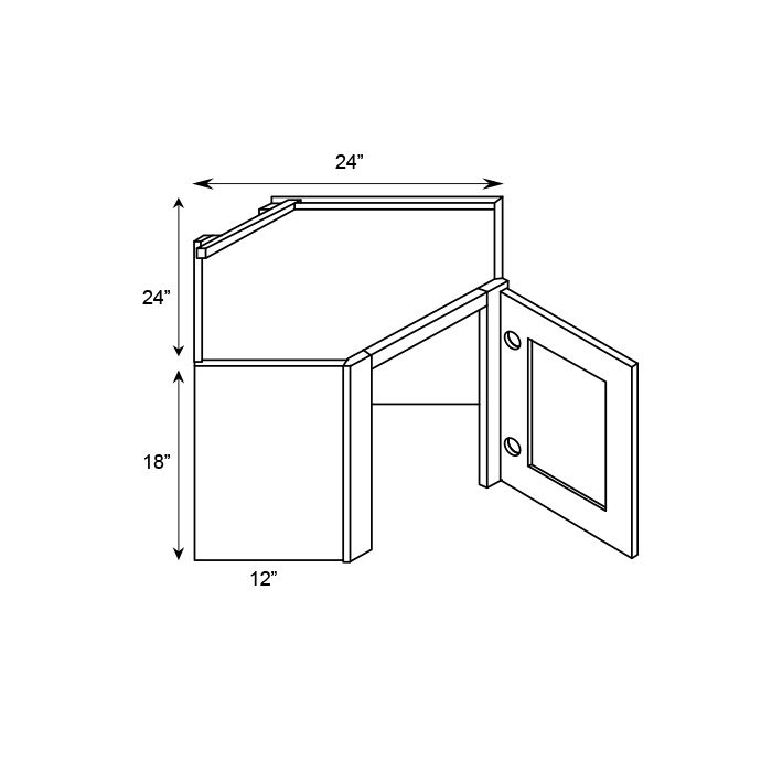 42-Inch Diagonal Corner Kitchen Sink Base Cabinet for Sale