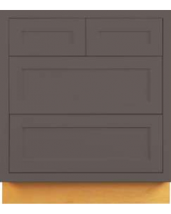 Light Gray Shaker Inset Drawer Base Cabinet - 30- 33