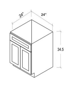 Forevermark AW-SB27B: Ice White Shaker 27 2 Door Sink Base Cabinet